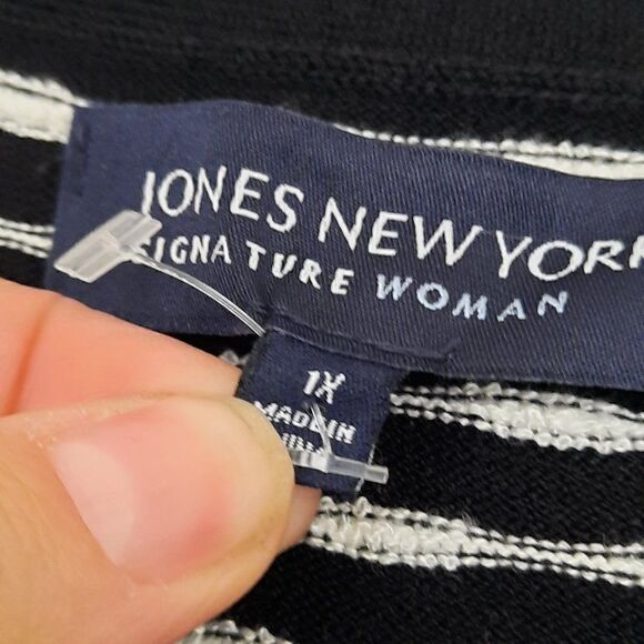 Jones New York Black & White Cardigan Size 1X - Picture 2 of 8